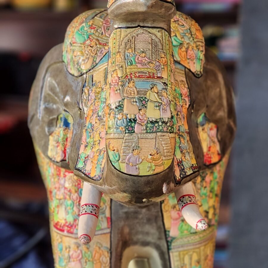 Majestic
Mughal Elephant Sculpture – Paper mache decor ( sold as a pair )