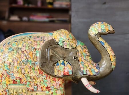 Majestic
Mughal Elephant Sculpture – Paper mache decor ( sold as a pair )