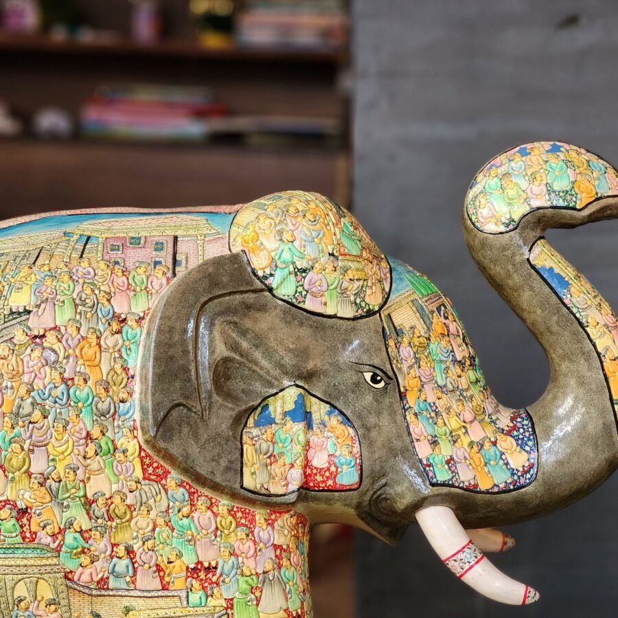 Majestic
Mughal Elephant Sculpture – Paper mache decor ( sold as a pair )