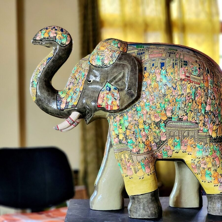 Majestic
Mughal Elephant Sculpture – Paper mache decor ( sold as a pair )