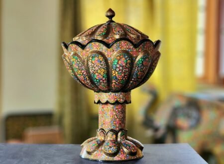 Rotating
bowl Handmade in Kashmir, Paper mache home decor-