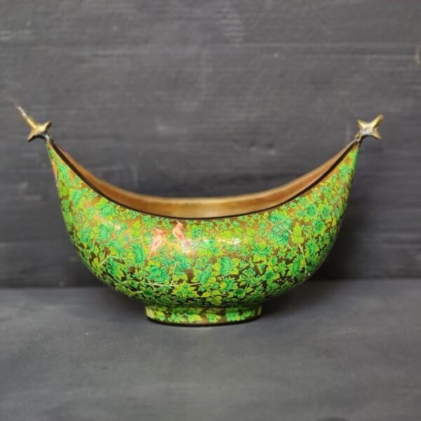Handcrafted Brass and Paper Mache Fruit Bowl – Timeless Artistry