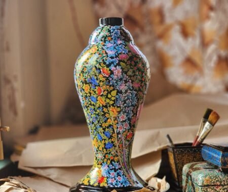 Handmade
Paper Mache Floor Lamp from Kashmir-DeskLit -Illuminate Your Space with the
Real Gold Artistry