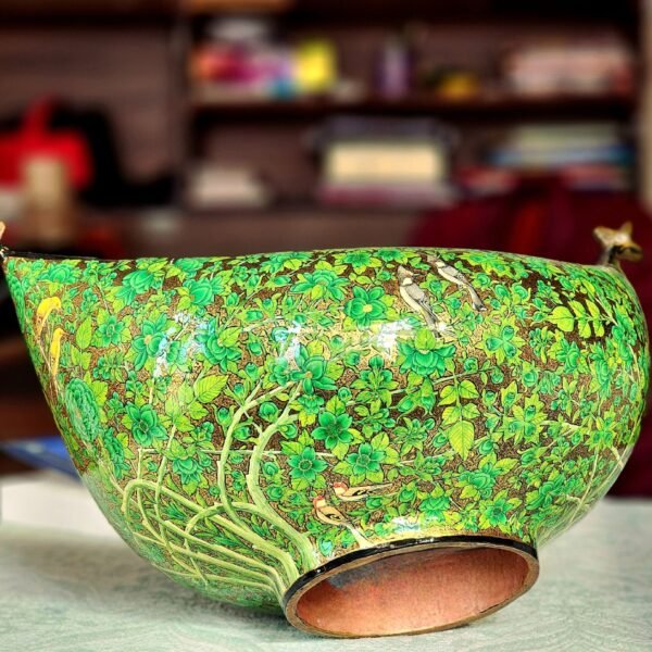 Handcrafted Brass and Paper Mache Fruit Bowl – Timeless Artistry