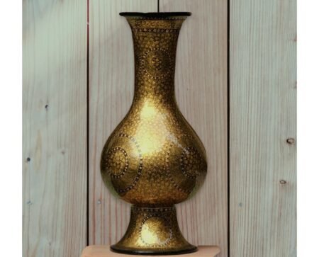 Handmade
Kashmiri Papier Mache Vase - 16" Tall with Gold Chinar Leaf
Painting, Perfect for Bedroom Decor or Wedding Gift