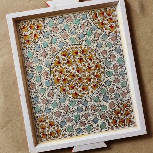 Handmade Floral Wooden Jewelry Tray- Elegant Kitchen Decor and Serving Platter