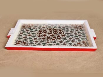 Handmade Floral Wooden Jewelry Tray- Elegant Kitchen Decor and Serving Platter