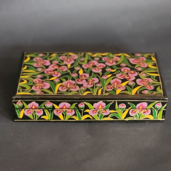Hand-Painted Box chain necklace – Exquisite Paper Mache Jewelry Box- Perfect for Summer Gifting