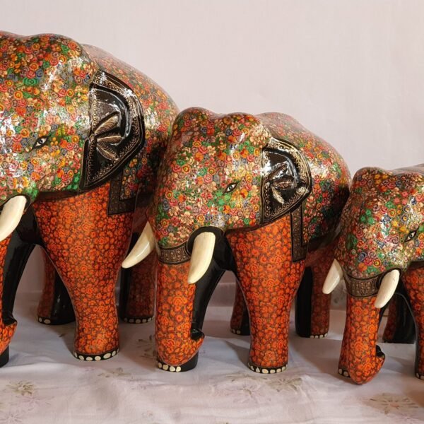 Exquisite Elephant Figurine Family of 3 Sculptures: Elevate Your Home Decor