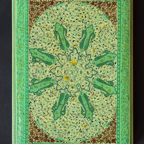 Teal and Beige “Jewellery Box for Gold” – Handcrafted Kashmiri Artistry