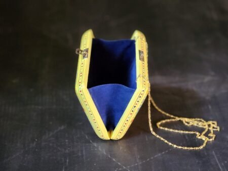 Paper
Mache Clutch with Yellow base and Hazara Floral Lacquered design
