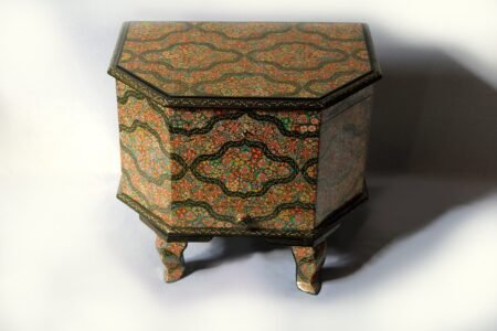 Jewelry
box organizer - Handmade table desk with real gold art, a perfect bedroom
piece-