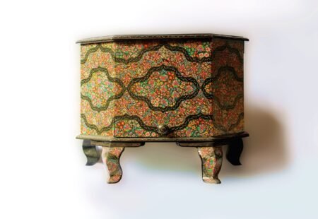 Jewelry
box organizer - Handmade table desk with real gold art, a perfect bedroom
piece-