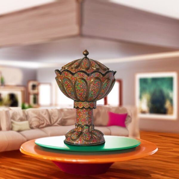 Rotating bowl Handmade in Kashmir, Paper mache home decor-