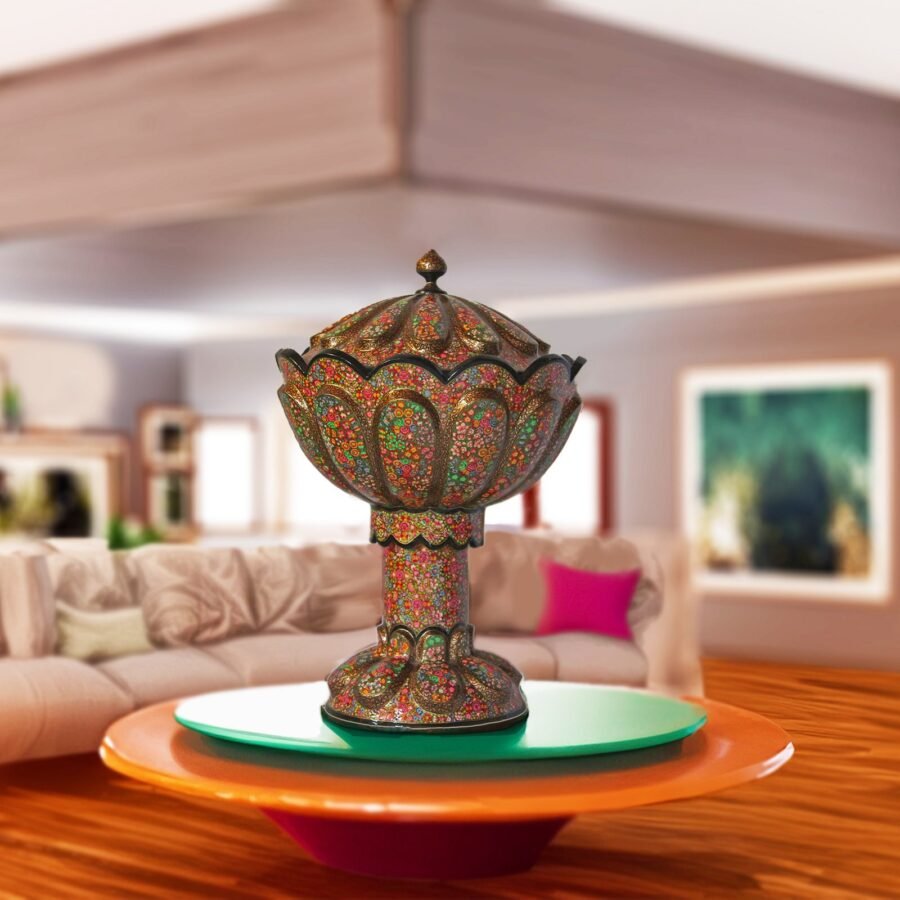 Rotating
bowl Handmade in Kashmir, Paper mache home decor-