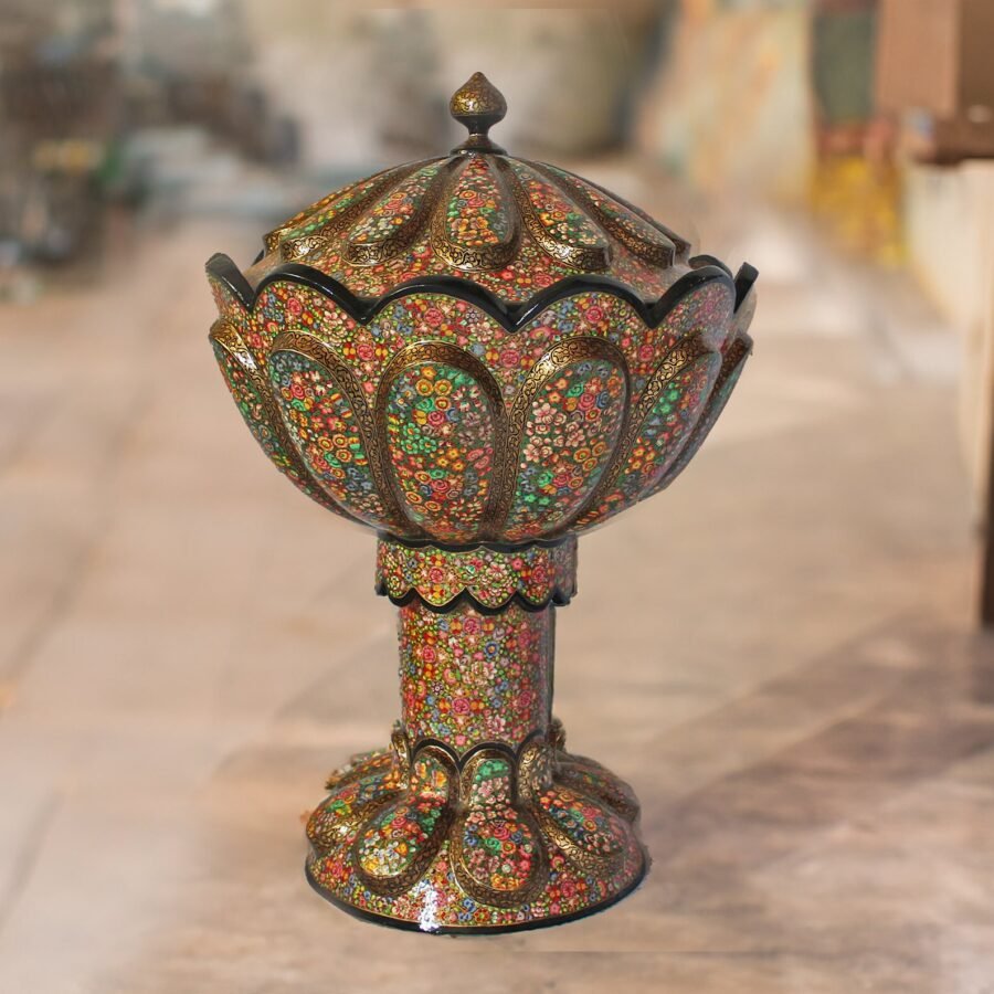 Rotating
bowl Handmade in Kashmir, Paper mache home decor-