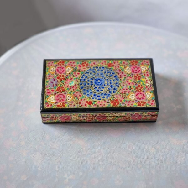 Eco-Friendly Floral Gold Ring Box – Handcrafted Beauty from Kashmir, India