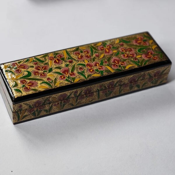 Handmade pencil pouch the personalized summer gifts box with floral painting paper mache