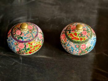 Handcrafted Kashmiri Powder Boxes with Floral Designs