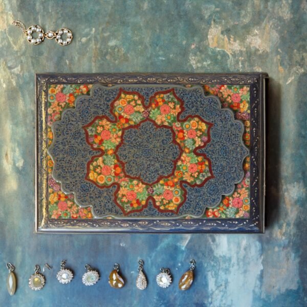 Real Gold Hazara Necklace Gift box  Box – 10” x 7” x 2” – Handcrafted Paper Mache from Kashmir