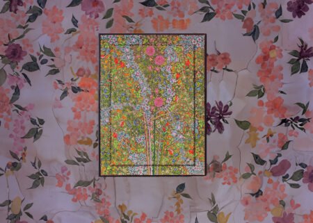 Golden
Nature's Symphony" - Large Wood Wall Art with Kashmir Floral Painting