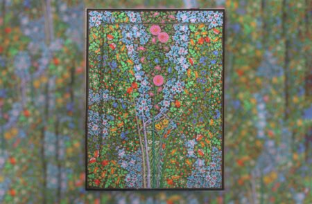 Golden
Nature's Symphony" - Large Wood Wall Art with Kashmir Floral Painting