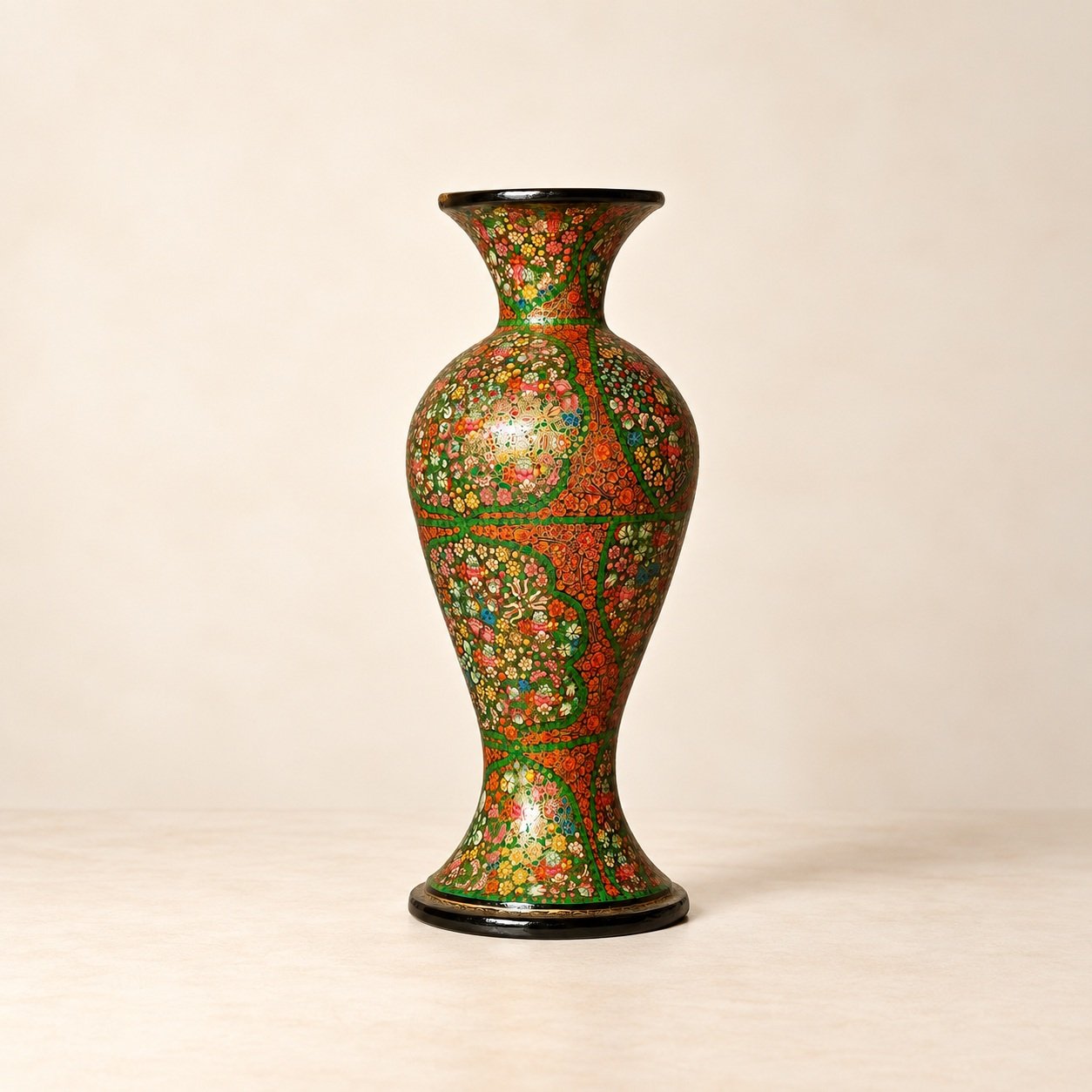 Floral Cloisonné Vase Tall Lacquered Floral Vase