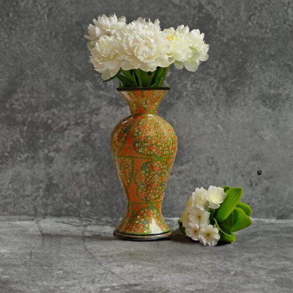 25" Tall Lacquered Floral Vase