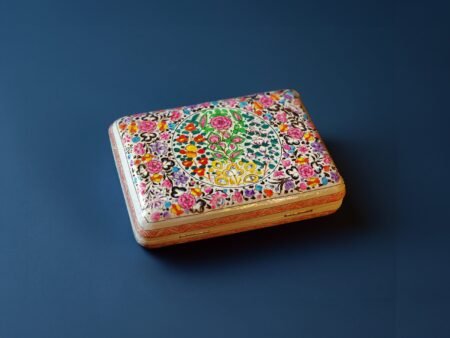 Kashmiri Paper Mache Floral Art Handbag: Convertible Clutch & Purse - Image 2