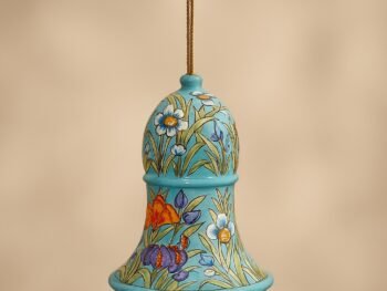 Gold Floral Paper Mache Bells for Festive Decor