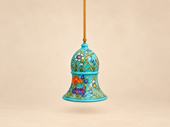 Gold Floral Paper Mache Bells for Festive Decor