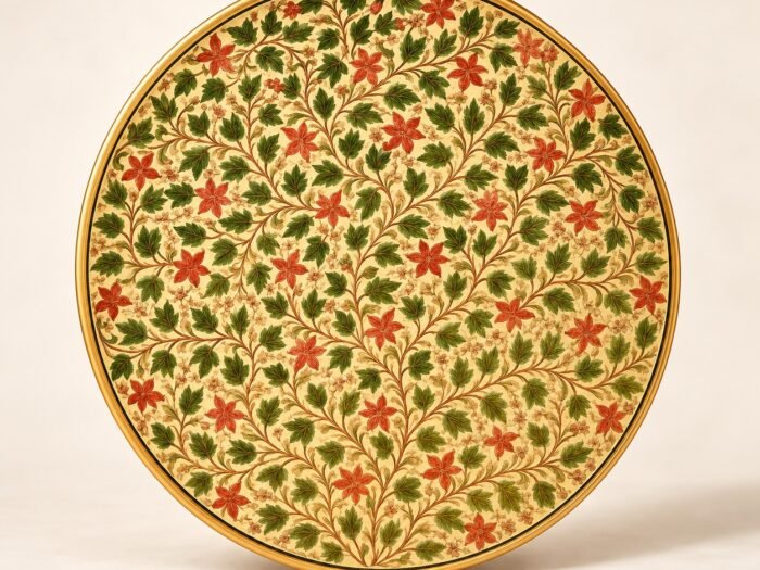Kashmiri Chinar Wall Plate – Handcrafted Decorative Art Piece