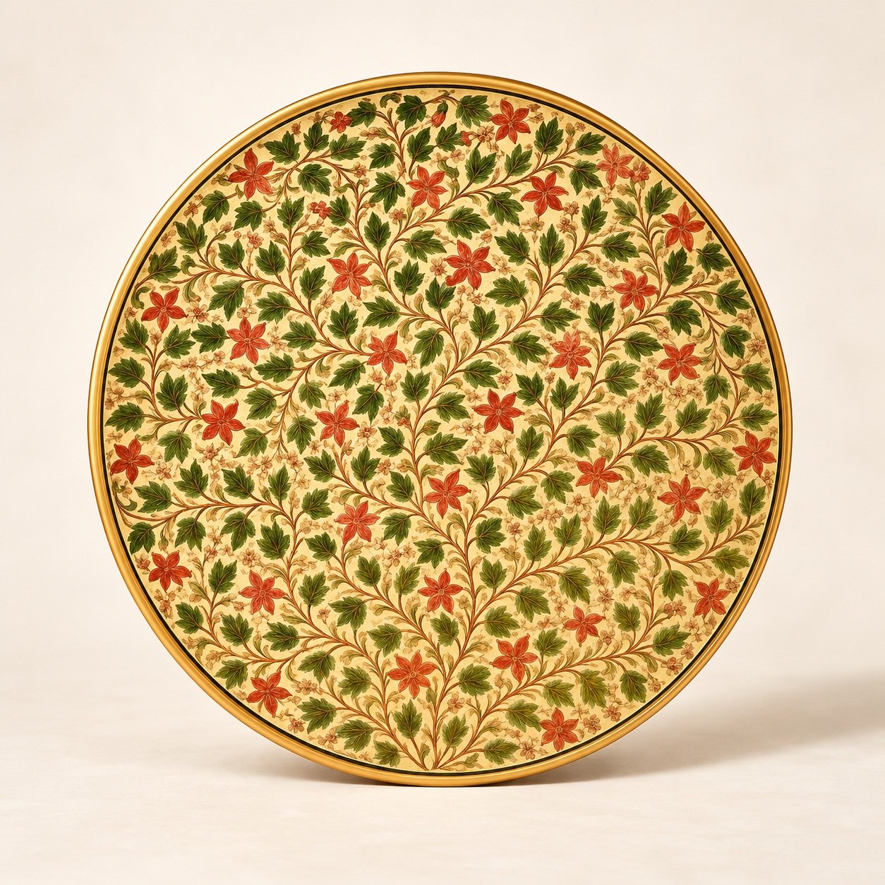 Kashmiri Chinar Wall Plate – Handcrafted Decorative Art Piece