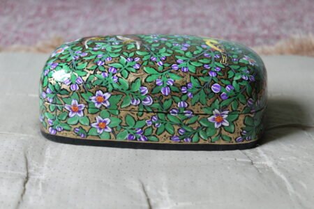Golden Oriole Garden Papier Mâché Box – 7x 4 Inch Hand-Painted Kashmiri Art - Image 3