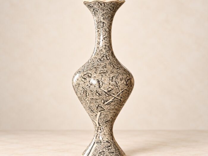 Metallic vase for bride room-bedroom art vase Handmade Flower Vases - 66 cm - Kashmiri Paper Mache Decor | Mughal Arts