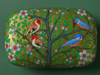 Goldfinch and Kingfisher Papier Mâché Box