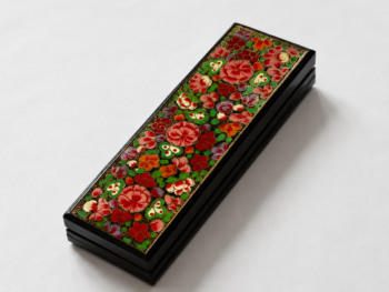 Decorative enamel box with floral design, Decorative Floral Enamel Box – Artisan Lacquer Home Decor