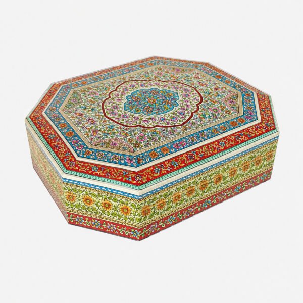 Handcrafted Kashmiri Papier-Mâché Decorative Box – Floral Storage Box