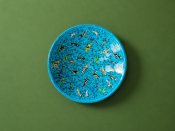 (product) Hand-Painted
  Kashmiri Paper Mache Wall Plate – 12 Inch Art
