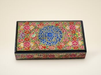 Kashmiri Floral Gold Ring Box – Eco-Friendly Paper Mache Craft