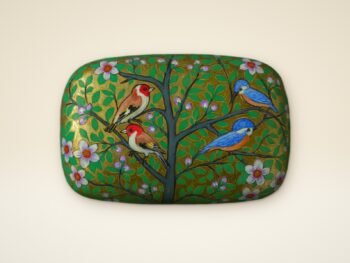 Goldfinch and Kingfisher Papier Mâché Box – Kashmiri Gift Box