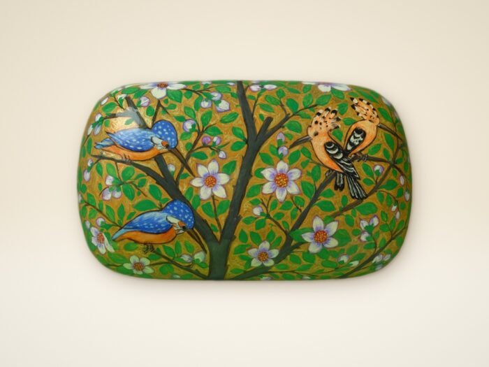 Kingfisher and Hoopoe Paper Mache Box – Kashmiri Bird Art