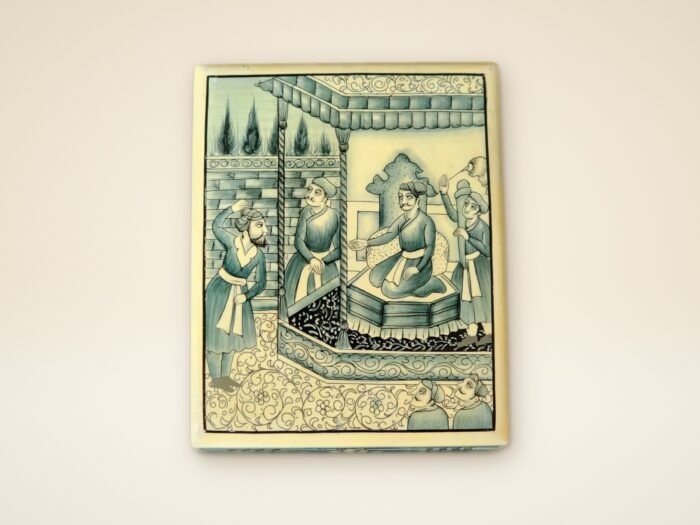 Kashmiri Mughal Small Jewelry Box – Handcrafted Paper Mache Art