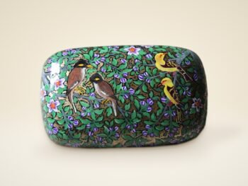 Golden Oriole Garden Paper Mache Box – Kashmiri Handcraft