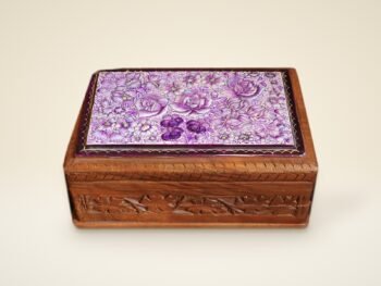 Kashmiri Wooden Jewelry Box – Hand-Painted Paper Mache Art
