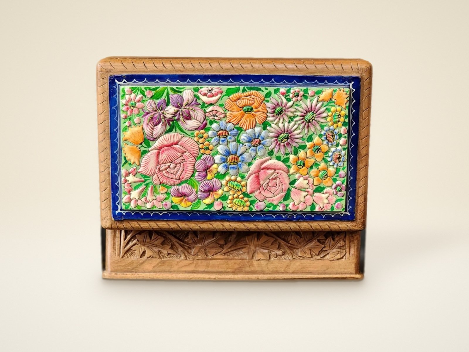 Kashmiri Paper Mache Box for Jewellery Storage – Handcrafted