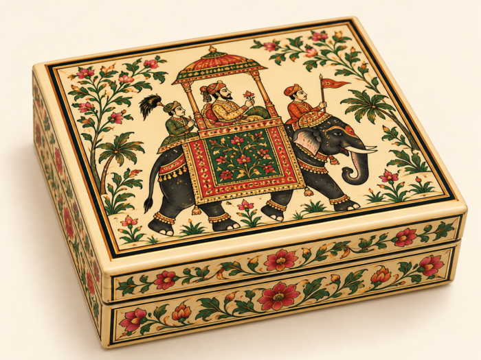 Mughal Elephant Procession Trinket Box