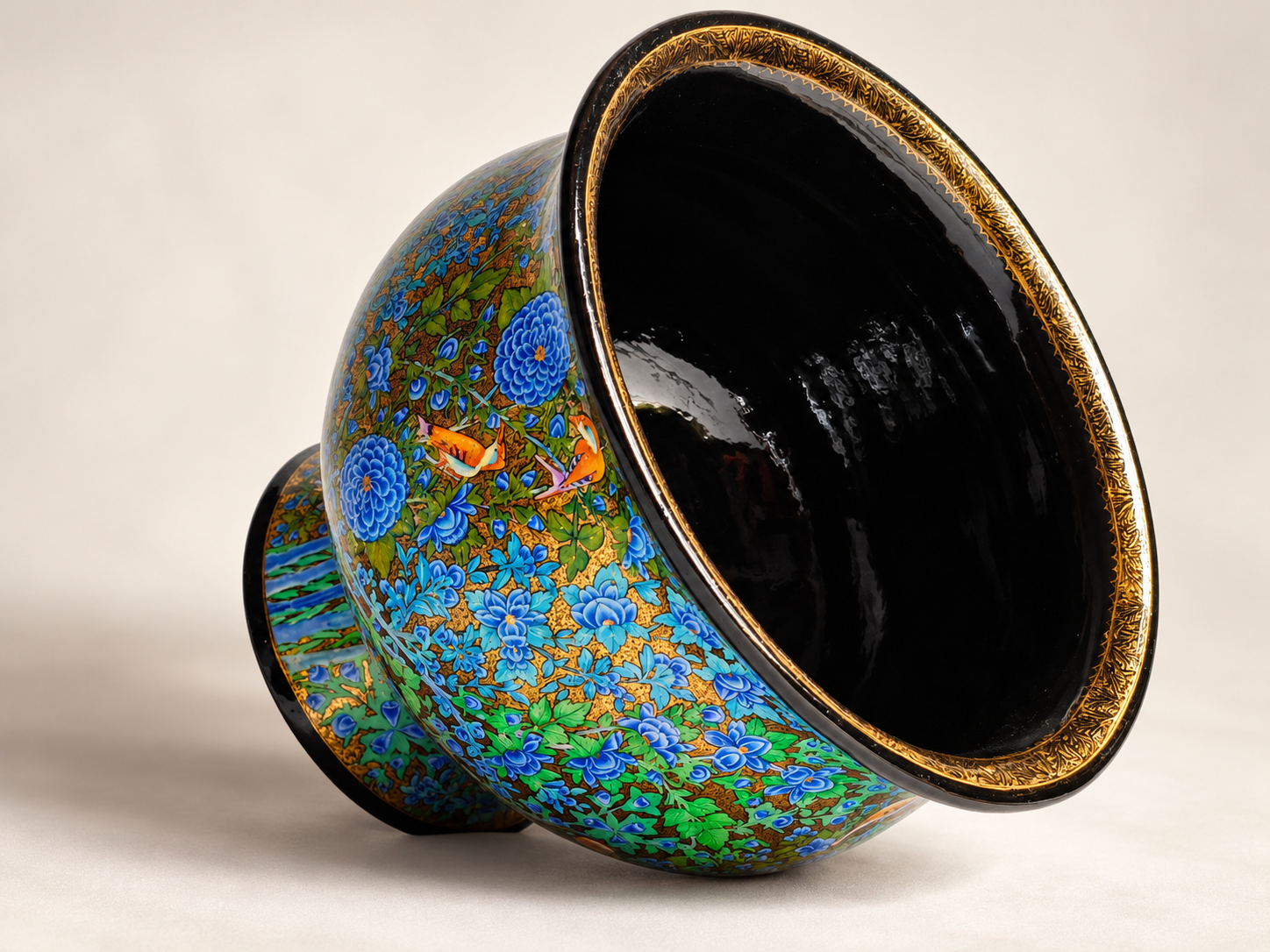 Kashmiri Paper Mache Bowl Pitcher – view 2