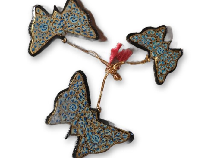 Hand-Painted Papier Mache Butterfly Set of 3 – Hanging Ornament
