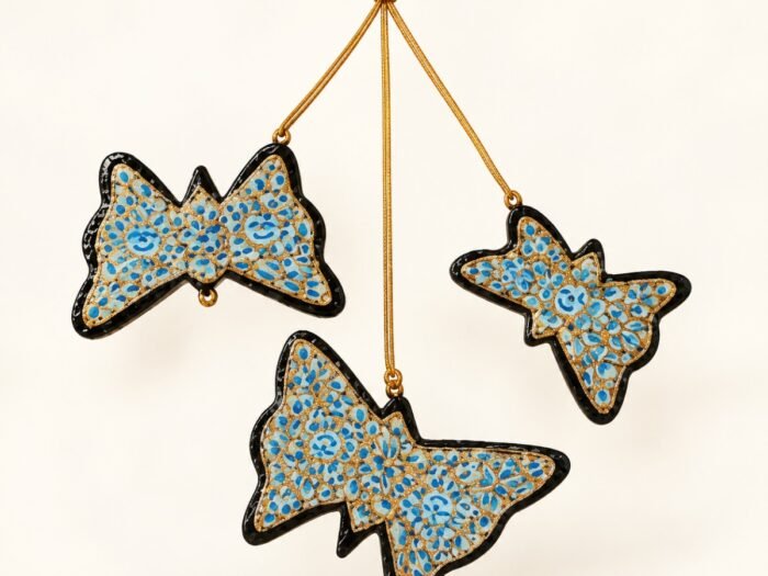 Hand-Painted Papier Mache Butterfly Set of 3 – Hanging Ornament